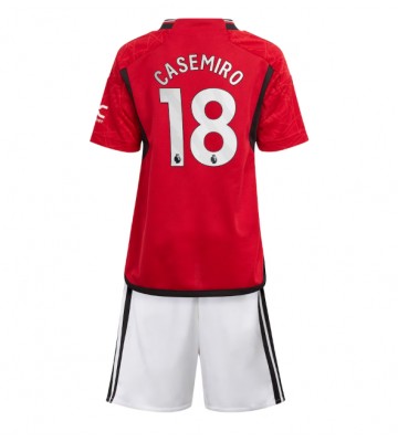 Manchester United Casemiro #18 Hemmaställ Barn 2023-24 Kortärmad (+ Korta byxor)